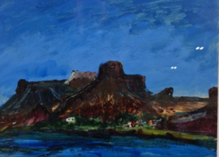 Kunstwerk, Maya Wildevuur, Oranjerivier, Zuid-Afrika, 2000